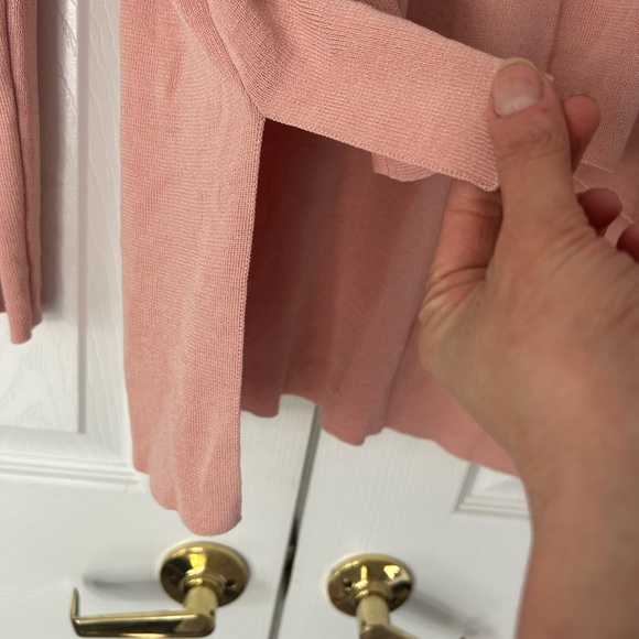 Eileen Fisher Top Hi Low Split Hem Long Doleman Sleeve Pale Blush Medium - Picture 7 of 16